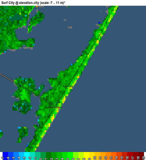 Surf City elevation map