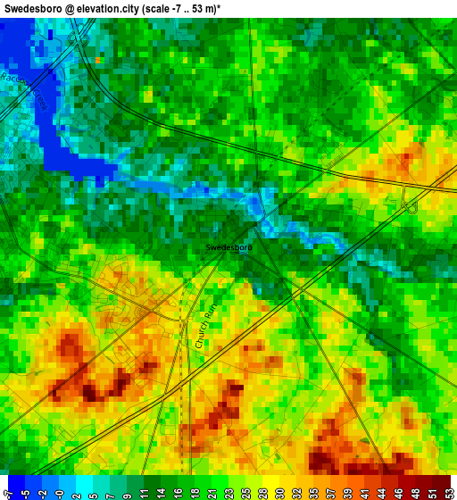 Swedesboro elevation map