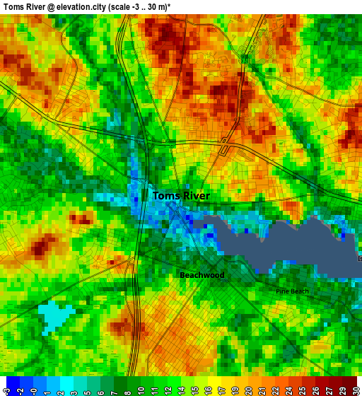 Toms River elevation map