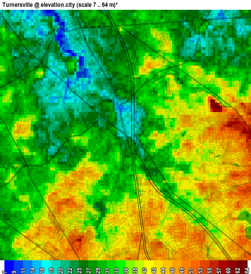 Turnersville elevation map