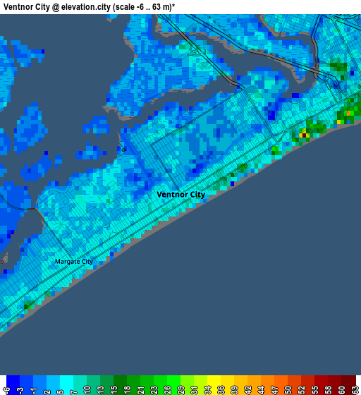 Ventnor City elevation map