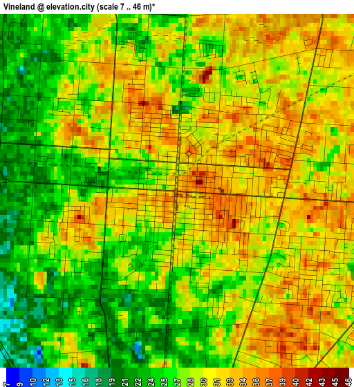 Vineland elevation map