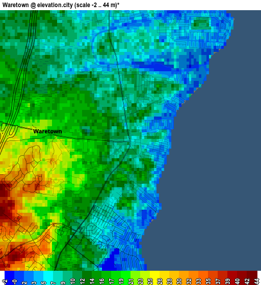 Waretown elevation map