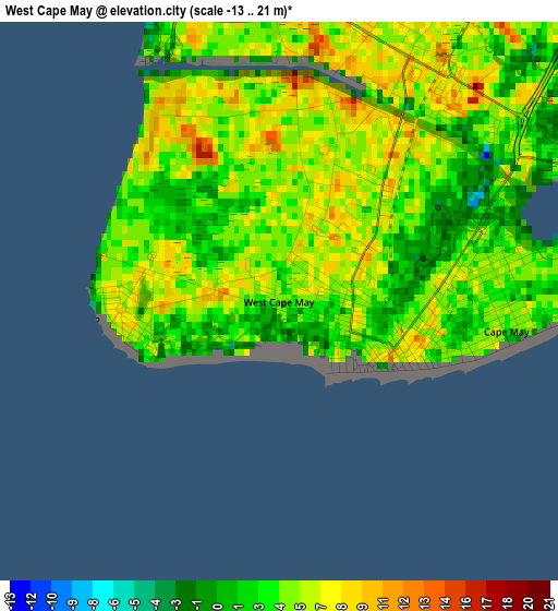 West Cape May elevation map