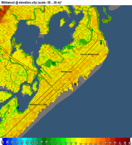 Wildwood elevation map