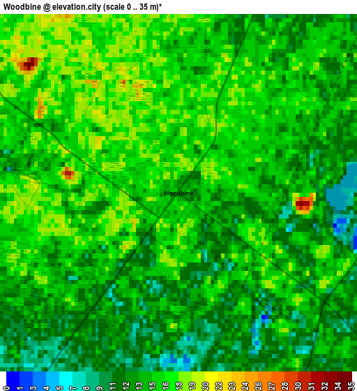 Woodbine elevation map