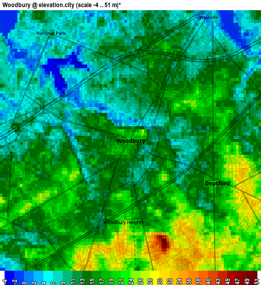 Woodbury elevation map