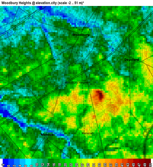 Woodbury Heights elevation map