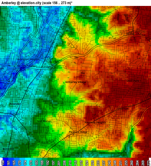 Amberley elevation map