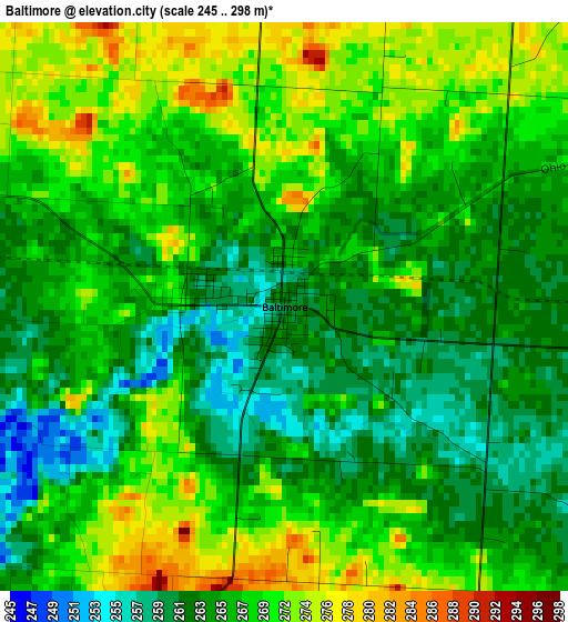 Baltimore elevation map