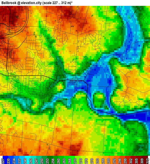 Bellbrook elevation map