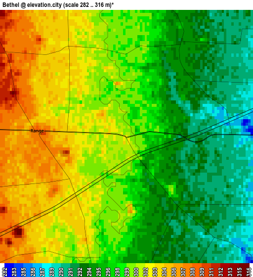 Bethel elevation map