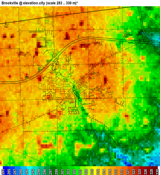 Brookville elevation map