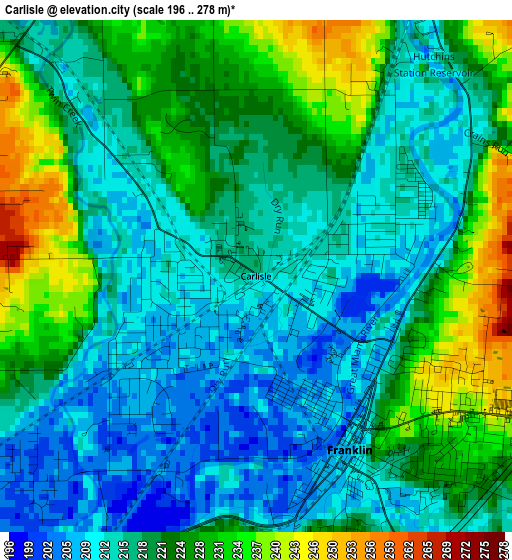 Carlisle elevation map