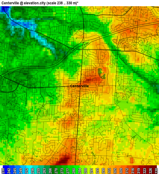 Centerville elevation map