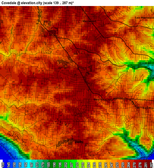Covedale elevation map