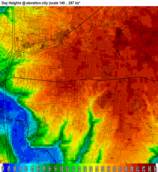 Day Heights elevation map