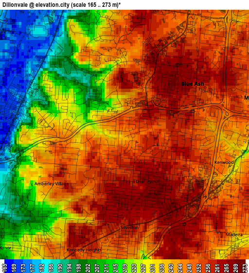 Dillonvale elevation map