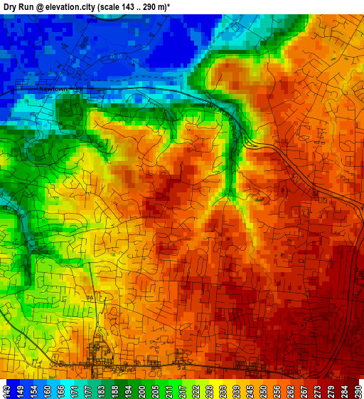 Dry Run elevation map