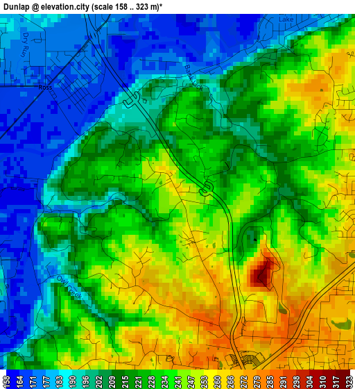 Dunlap elevation map