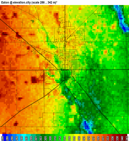 Eaton elevation map