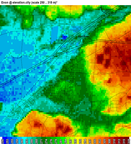 Enon elevation map