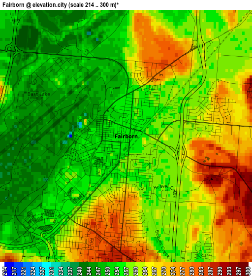 Fairborn elevation map