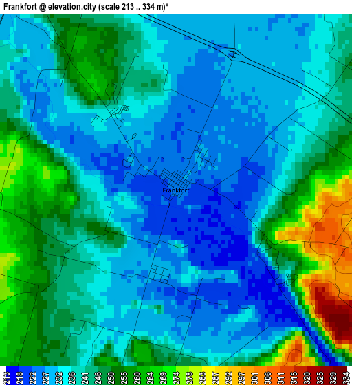Frankfort elevation map