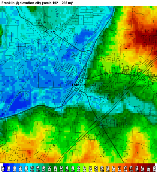 Franklin elevation map