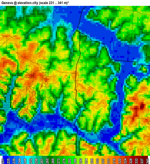 Geneva elevation map