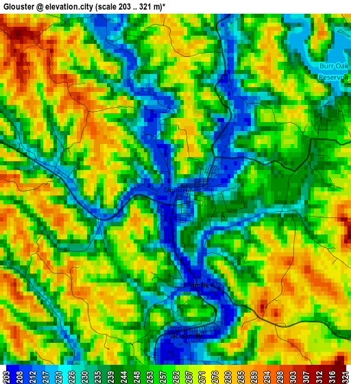 Glouster elevation map