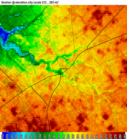 Goshen elevation map