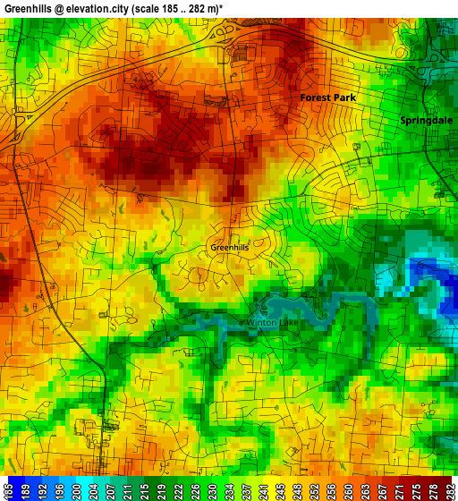 Greenhills elevation map