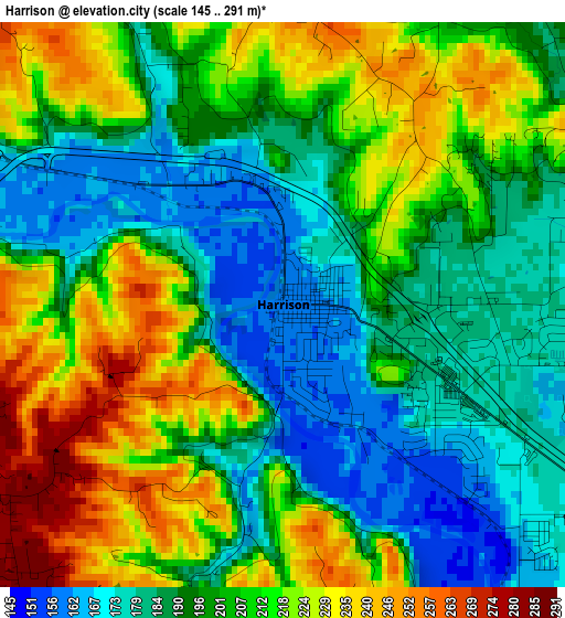 Harrison elevation map