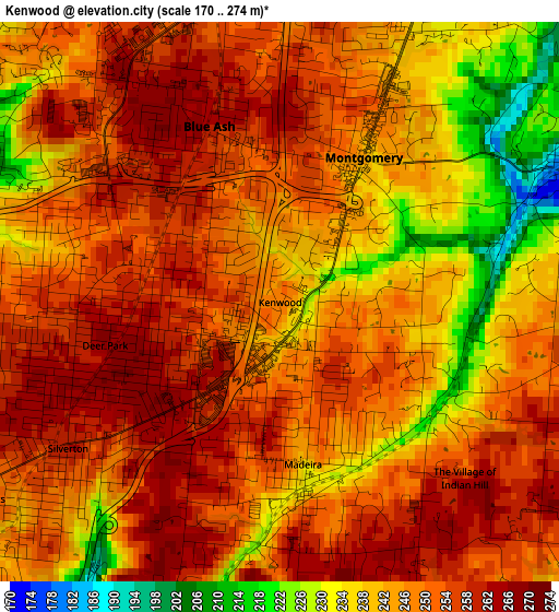 Kenwood elevation map