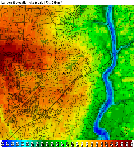 Landen elevation map