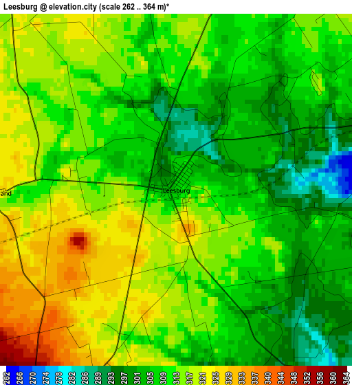 Leesburg elevation map