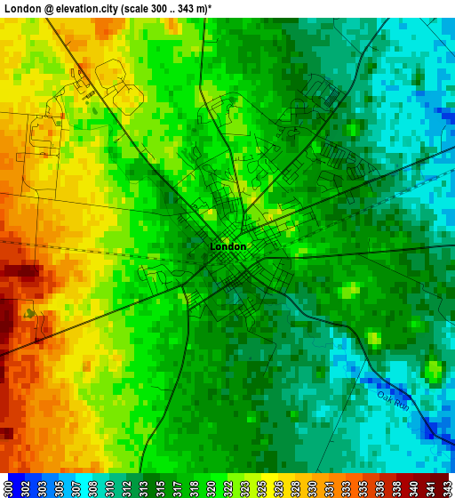 London elevation map