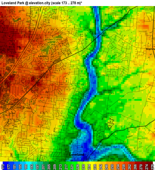 Loveland Park elevation map