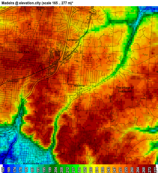 Madeira elevation map