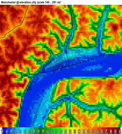 Manchester elevation map