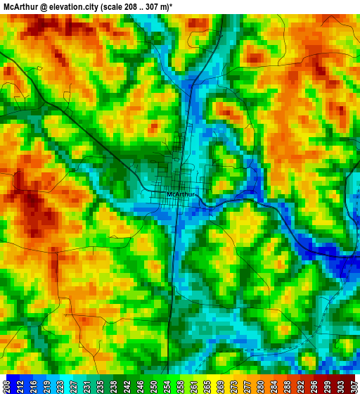 McArthur elevation map