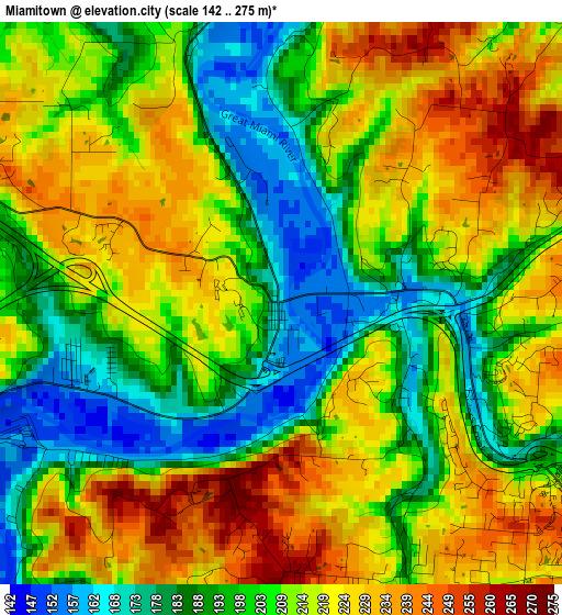 Miamitown elevation map