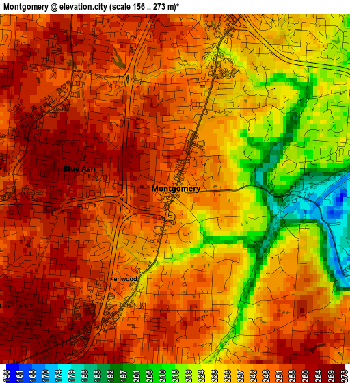 Montgomery elevation map