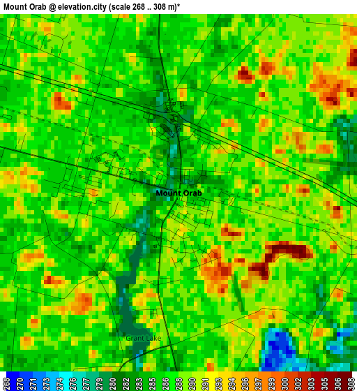 Mount Orab elevation map