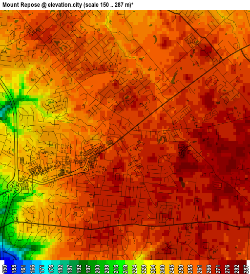 Mount Repose elevation map