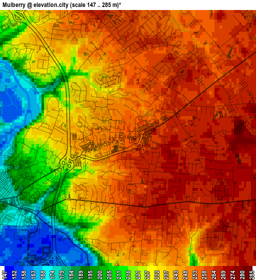 Mulberry elevation map