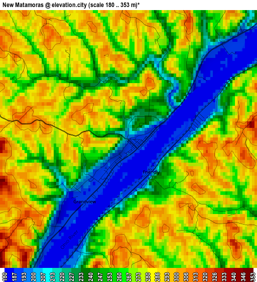 New Matamoras elevation map