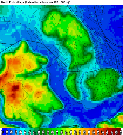 North Fork Village elevation map