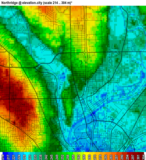 Northridge elevation map